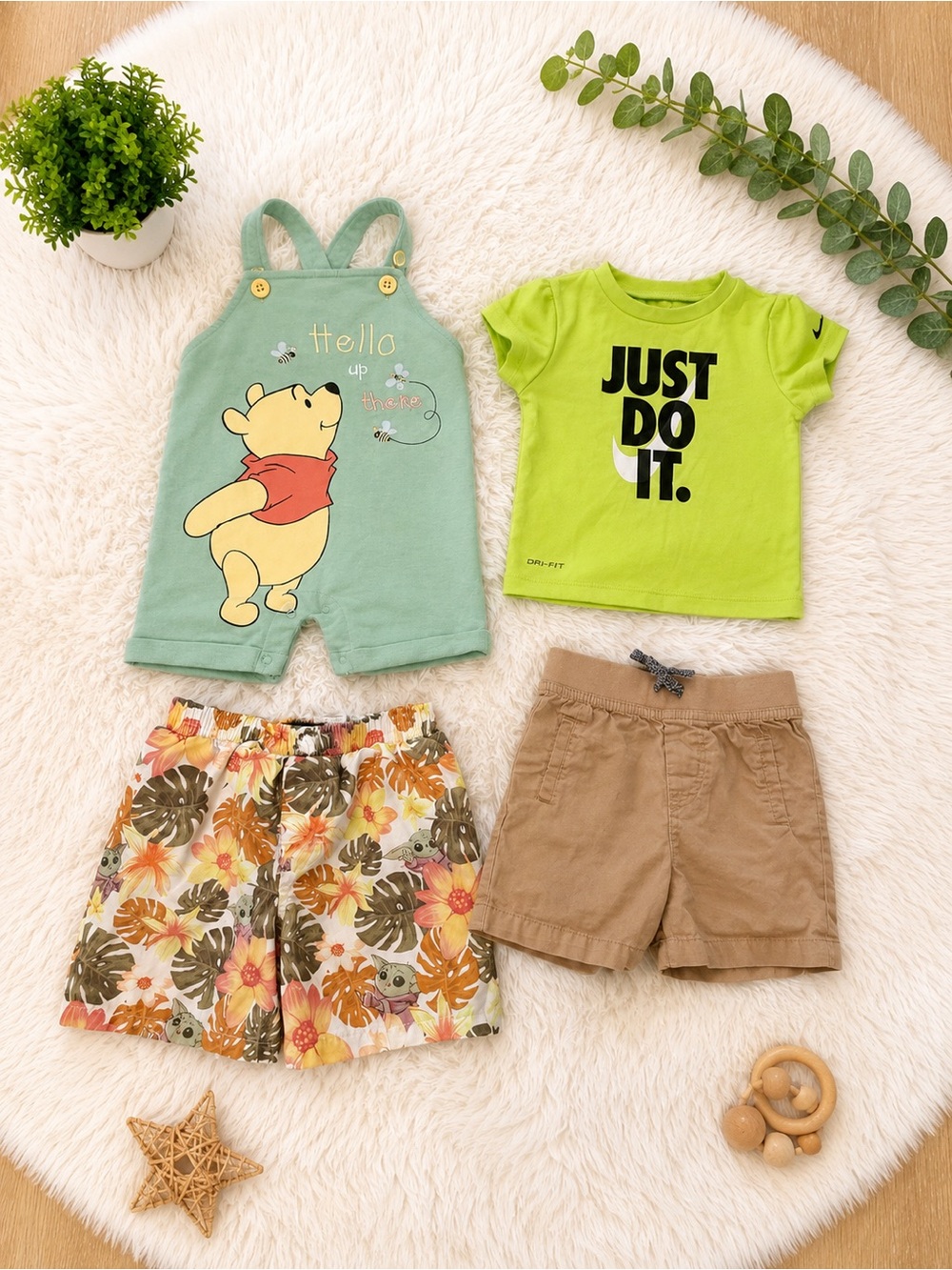 Nike Disney Cat & Jack Baby Boy Bundle 18M 4Pc Summer Outfit Set
